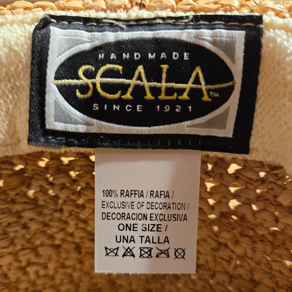 Scala Levanzo Raffia Big Brim Sun Hat in Tan - Picture 4 of 4